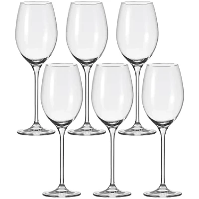 Abbildung von Leonardo Cheers Weißwein Gläser 6er Set, spülmaschinenfeste Wein Gläser, Kelch mit gezogenem Stiel, Weisswein Weingläser Set 400 ml, 081431