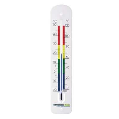 Abbildung von Thermometer Aussen 380 mm lang Analog Gartenthermometer im Freien mit farbcodierten Zonen für die Außenterrasse Gewächshaus Außenthermometer
