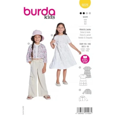Abbildung von Burda Schnittmuster, 9224, Kleid und Jacke [Kinder, Gr. 110 140], Level 2 leicht