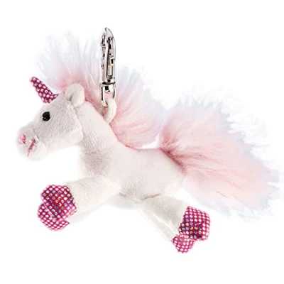 Abbildung von Schaffer, Schlüsselanhänger, Einhorn, 8 cm, weiß/rosa, Plüscheinhorn