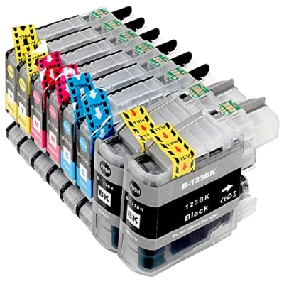 Abbildung von ESMONLINE 8 komp. Druckerpatronen ersetzt Brother LC 123 MFC J245 J870DW J4410DW J4510DW J4610DW J470DW J4710DW J650DW J6520DW J6720DW J6920DW DCP J132W J152W J4110DW J552DW J752DW LC123