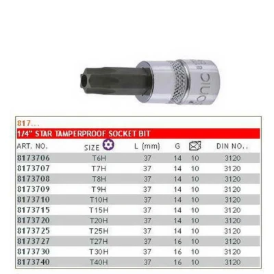 Abbildung von Stiftbuchse 1/4&quot; TORX SONIC 8173725