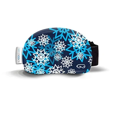 Abbildung von Soggle Skibrillen Schutz Überzug aus Mikrofaser (one Size), Farbe:Snowflakes 03 Blue