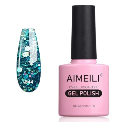 Abbildung von AIMEILI UV LED Gellack ablösbarer Glitzer Gel Nagellack Schimmer Polish (044)