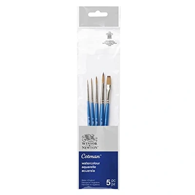Abbildung von Winsor &amp; Newton 5390609 Cotman Aquarell Synthetikhaar 5 Pinsel im Set 4 Rundpinsel Nr. 00, 2, 4, 6 1 Ein Strichpinsel 6mm