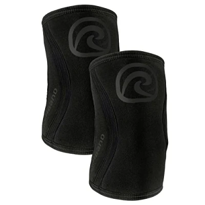 Abbildung von Rehband Ellenbogenbandage aus 5mm SBR/Neopren, Ellenbogen Sleeve für Kraftsport, anatomisches Design, rutschfest &amp; enganliegend Damen Herren, Farbe:Carbon/Schwarz 1 Paar, Größe:M