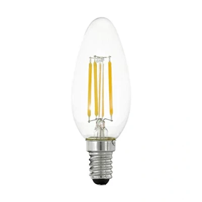 Abbildung von EGLO E14 LED Lampe dimmbar in Stufen, Glühbirne Kerzenform zum Dimmen mit Lichtschalter, 4,5 Watt (entspricht 40 Watt), 470 Lumen, Vintage Leuchtmittel warmweiß, 2700 K, Edison Glühlampe Ø 3,5 cm