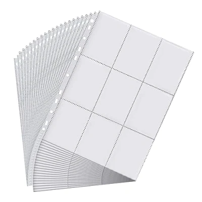 Abbildung von Relota 40 stück Sammelkarten Hüllen Doppelseitiger 720 pockets, Karten Sleeves Transparent, Leere Sammelmappe Folien 11 Löcher, Sammelkartenzubehör für Pokemon Spielkarte, Basketball/Fußball