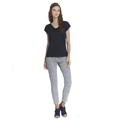 Abbildung von ONLY NOS Damen onlSILVERY S/S V Neck Lurex TOP JRS NOOS T Shirt, per Pack Blau (Night Sky Night Sky), 36 (Herstellergröße: S)
