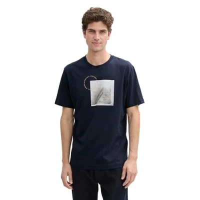 Abbildung von TOM Tailor Photo Print Tshirt print, Herren, Größe: Large, Sky captain blue
