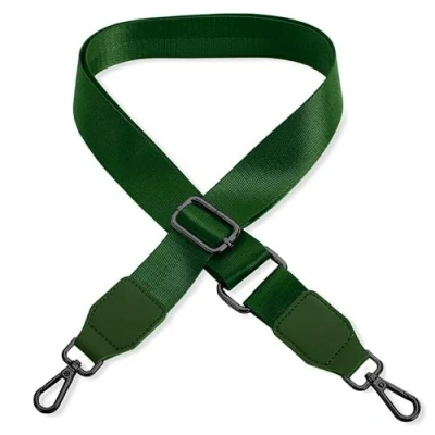 Abbildung von Schultergurt für Handtasche Laptoptasche Dunkelgrün [Metallfarbe: Schwarz] Länge verstellbar 89 142 cm Breite 3,8 Ersatz Gurt Band Schulterriemen Strap Umhängegurt