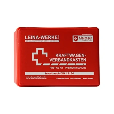 Abbildung von Leina Werke 10000 KFZ Verbandkasten Standard, Rot/Weiß