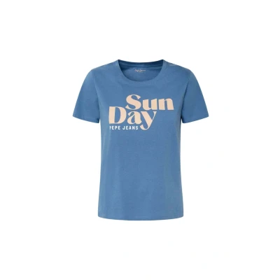 Abbildung von Pepe Jeans Effie Tshirt print, Damen, Größe: XS, Sea blue
