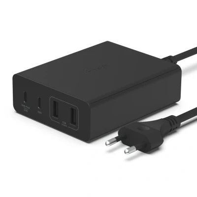 Abbildung von Boost↑Charge GaN Pro Adapter 4 poorts USB A (2x) en C 108W von Belkin Schwarz Kunststoff