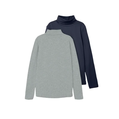 Abbildung von Name it Nknviggo SLIM Unisex 2 PACK Langarmshirt für Kinder, Größe: 116, Dark sapphire