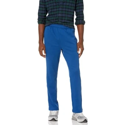 Abbildung von Amazon Essentials Herren Fleece Jogginghose mit offenem Saum (erhältlich in den Größen L und L), Blau, M