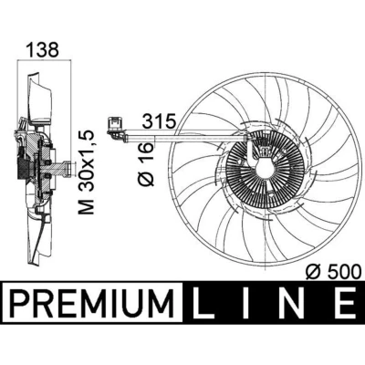 Abbildung von MAHLE ORIGINAL CFF 471 000P Lüfter 500 thermisch