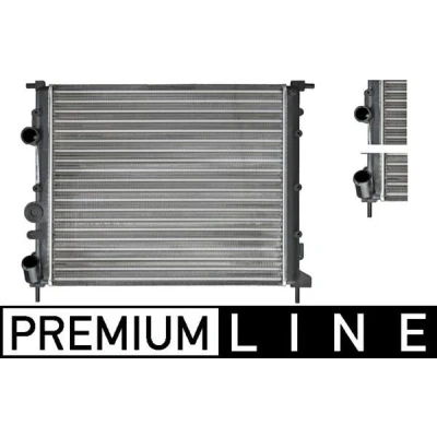 Abbildung von MAHLE ORIGINAL CR 449 000P Kühler, Motorkühlung für Fahrzeuge ohne Klimaanlage 430 378 28 Kühlrippen mechanisch gefügt RENAULT: CLIO 2, Scénic 1