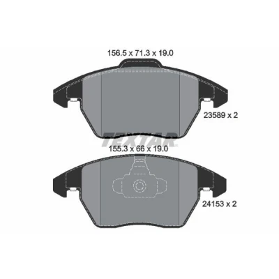 Abbildung von TEXTAR 2358901 Bremsbelagsatz nicht für Verschleißwarnanzeiger vorbereitet PEUGEOT: 308 I SW, 3008 I, 208 Hatchback, CITROËN: C4 Hatchback