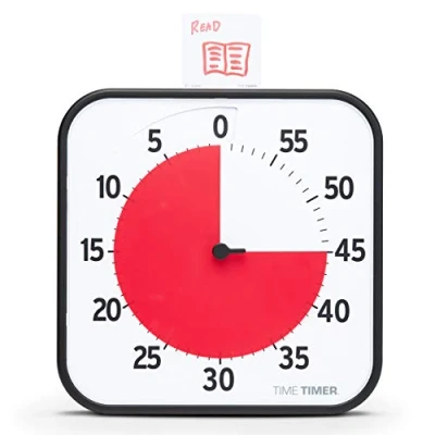 Abbildung von TIME Timer ORIGINAL Large 30x30cm 60 Minute Visueller Analog Uhr Optionaler Akustischer Alarm (Lautstärkeregler) Kein lautes Ticken; Zeitmanagement Gerät (Schwarz)