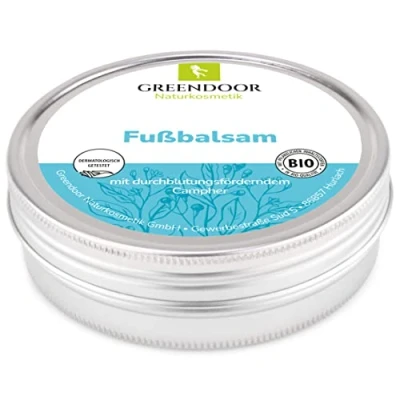 Abbildung von GREENDOOR Bio Fussbalsam 75ml, Fusscreme Schrundensalbe, 4 fache Ergiebigkeit, Naturkosmetik, natürlicher Fuß Balsam, Fuss Pflege Creme anti Fussgeruch