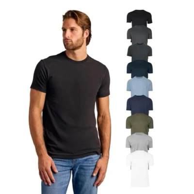 Abbildung von True Classic Herren T Shirt mit Rundhalsausschnitt und kurzen Ärmeln, 9 Pack Essential, M