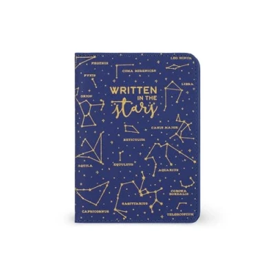 Abbildung von Legami Blauer Reisepasshalter, Passport Holder Brieftasche für Reisen, Reisepasshülle, 1 Passtasche, 4 Kartenfächer, RFID Schutz, 10,5 x 14 cm, Theme Stars, blau, S, Casual