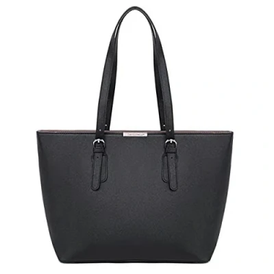 Abbildung von David Jones Damen Shopper Handtasche Frau Henkeltasche Große Tote PU Leder Tasche Schultertasche Büro Schule Einkauf Shopping Bag Large Aktentasche Arbeitstasche A4 Laptop Elegant Schwarz