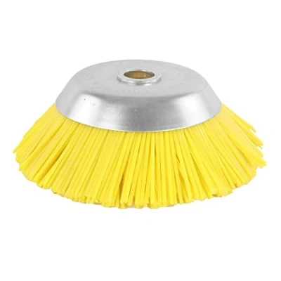 Abbildung von S&amp;R Kegelbürste, Unkrautbürste 200 mm x 25,4 mm, Nylon Borsten, Nylonbürste, schonende Wildkrautbürste für Rasentrimmer, Motorsense, Freischneider gegen Unkraut, Moos, Verunreinigungen