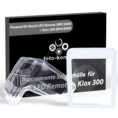 Abbildung von foto kontor Schutzhüllen 2er Set kompatibel mit Bosch Kiox 300 (BHU3600) und LED Remote (BRC3600) klare Hülle E Bike Fahrrad Display Bedieneinheit Schutz gegen Wasser Schmutz
