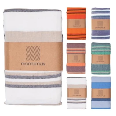 Abbildung von MOMOMUS Dünne Picknickdecke XXL für Strand Mit Fransen Strandmatte/Badedecke/Stranddecke Sandfrei Picknicks oder Leichte Campingdecke Outdoor Beige, 210x240 cm