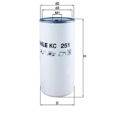 Abbildung von MAHLE ORIGINAL KC 251 Kraftstofffilter Anschraubfilter RENAULT TRUCKS: Premium 2