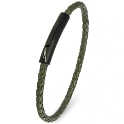 Abbildung von Simaru Lederarmband, 4mm geflochten für Frauen &amp; Männer, Echtleder Armband mit Edelstahl Hakenverschluss, Premium Qualität Made in Germany ((22cm Lenght XL), Schwarz)