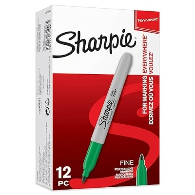 Abbildung von Sharpie Permanent Marker Stifte mit feiner Spitze Grün 12 Stück Market Set
