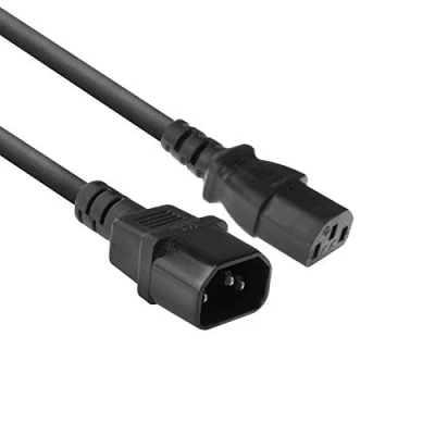 Abbildung von ACT Kaltgerätekabel 1,8m, C13 auf C14 Verlängerung, IEC Stecker Buchse 3 Pin AK5030 Schwarz