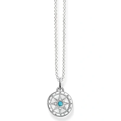 Abbildung von THOMAS SABO Damen Kette mit Anhänger 925 Silber Zirkonia weiß Brillantschliff 42 cm SCKE150057