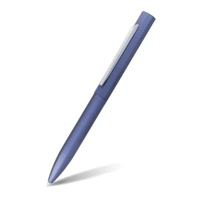 Abbildung von Online Kugelschreiber OCTOPEN I hochwertiger Metall Kuli Blau auswechselbare Großraum Mine Schreibfarbe blau, dokumentenecht Geschenkidee