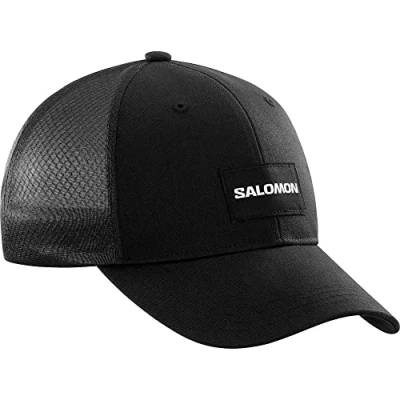Abbildung von Salomon Trucker Unisex Gebogene Kappe Trail Running Wandern MTB Lauf, Auffälliger Style, Vielseitiger Einsatz, Atmungsaktiver Komfort, Schwarz, M/L