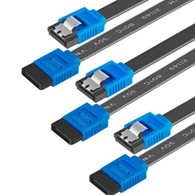 Abbildung von BENFEI SATA III Kabel, 3 Stück, 6Gbps, gerade, HDD SDD Datenkabel mit Arretierung, 45,7 cm für HDD, SSD, CD Treiber, Writer,Blau