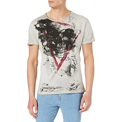 Abbildung von KEY LARGO Herren Hype Round T Shirt, Silver (1107), M