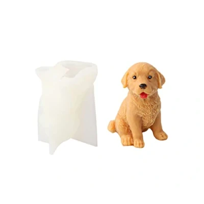 Abbildung von Xidmold 3D Hund Silikonform Kerzenform Seifenform Silikon Formen Tier Backform für Tortendeko, Schokolade, Seife, Sojawachs Kerzen, Handwerk (Hund D)