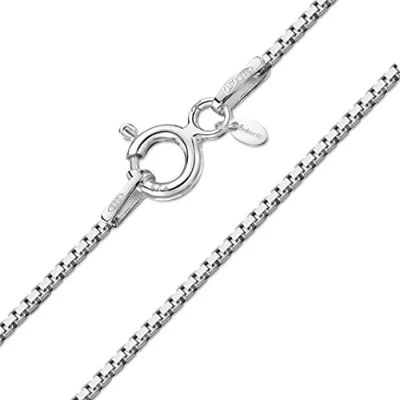 Abbildung von Amberta Designer Halskette Feine Venezianierkette für Kinder Sterling Silber 925 Weite: 1.0 mm, Länge: 36 cm