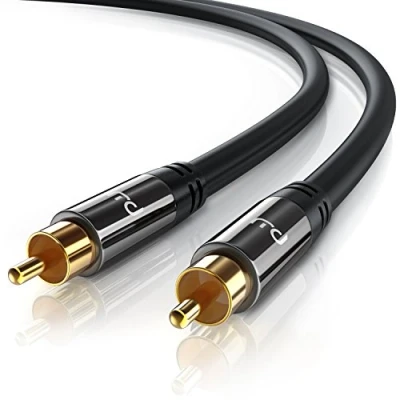 Abbildung von 7,5m HQ RCA Subwooferkabel Cinchkabel Koaxialkabel 1x Cinch Stecker zu Audiokabel mit Metall und doppelter Schirmung