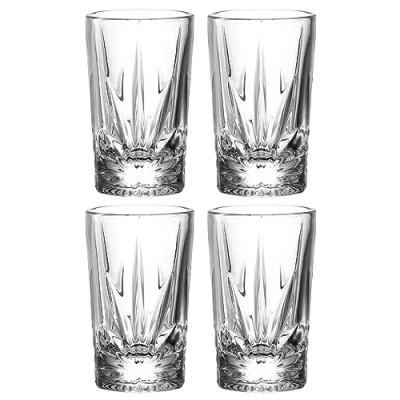 Abbildung von Leonardo Capri Stamper 4er Set Schnapsglas mit Facetten Optik, hochwertig verarbeitet Inhalt 70 ml Spülmaschinengeeignet 4 Likörgläser transparent, 022770