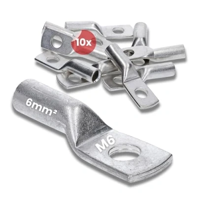 Abbildung von 10 Stück Kalitec DR6 6 Press Kabelschuh 6mm² M6 I Verbinder nach DIN 46235 Made in Germany