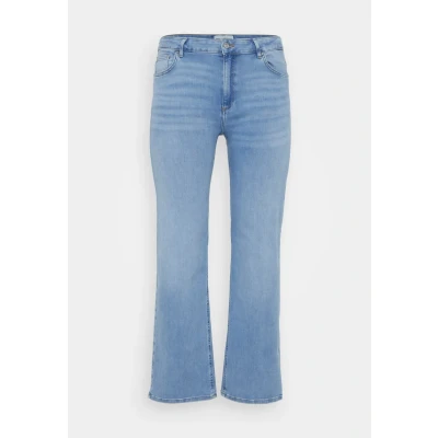 Abbildung von ONLY Carmakoma Carwilly WIDE Jeans Straight Leg, Damen, Größe: 46x32, Light blue denim