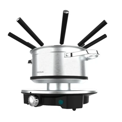 Abbildung von Cecotec Elektrisches Fondue für 8 Personen Fun Gourmetfondue Advance. 1500W, 1,7L Kapazität, Käse, Schokolade und Öl, Design aus Edelstahl, Leistungsregelung, spülmaschinengeeignete Teile.