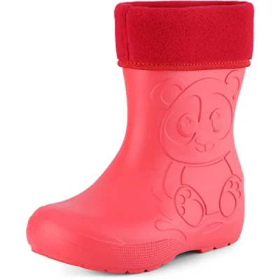 Abbildung von Ladeheid Eva Kinder Jungen Mädchen Gummistiefel Regenschuhe gefüttert LA CA 11 (Korall, 32/33 EU)