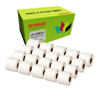 Abbildung von Doree 99014 S0722430 Adress Etiketten, 54 x 101 mm, 220 Etiketten pro Rolle, kompatibel mit Dymo LabelWriter 4XL 450 400 330 320 310 (20 Packungen)