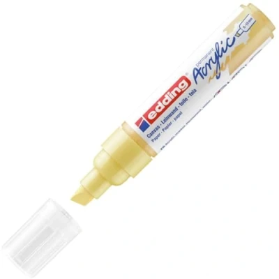 Abbildung von edding 5000 Acrylmarker breit pastell gelb 1 Acrylstift wasserfest breite Keilspitze 5 10 mm Acryl Farben zum Malen auf Leinwand, Malpapier und Holz Acrylstifte für Steine